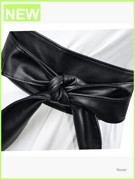 Wide Wrap Cinch Belt for Dresses - Leather Tie Knot Waist Belt main image 4